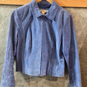 Coldwater Creek Blue Leather Jacket